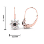 Load image into Gallery viewer, lever-back-floral-black-diamond-earring-in-rose-gold-FDEAR10111GBLACKANGLE2-NL-RG.jpg
