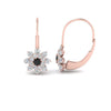 Load image into Gallery viewer, lever-back-floral-black-diamond-earring-in-rose-gold-FDEAR10111GBLACKANGLE2-NL-RG.jpg