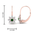 Load image into Gallery viewer, lever-back-floral-emerald-earring-in-rose-gold-FDEAR10111GEMGRANGLE2-NL-RG.jpg
