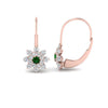 Load image into Gallery viewer, lever-back-floral-emerald-earring-in-rose-gold-FDEAR10111GEMGRANGLE2-NL-RG.jpg