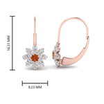 Load image into Gallery viewer, lever-back-floral-orange-sapphire-earring-in-rose-gold-FDEAR10111GSAORANGLE2-NL-RG.jpg
