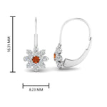 Load image into Gallery viewer, lever-back-floral-orange-sapphire-earring-in-white-gold-FDEAR10111GSAORANGLE2-NL-WG.jpg
