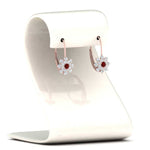 Load image into Gallery viewer, lever-back-floral-ruby-earring-in-rose-gold-FDEAR10111GRUDRANGLE2-NL-RG.jpg
