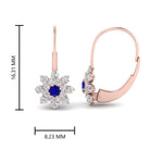 Load image into Gallery viewer, lever-back-floral-sapphire-earring-in-rose-gold-FDEAR10111GSABLANGLE2-NL-RG.jpg
