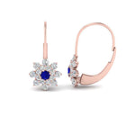 Load image into Gallery viewer, lever-back-floral-sapphire-earring-in-rose-gold-FDEAR10111GSABLANGLE2-NL-RG.jpg

