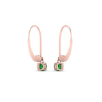 Load image into Gallery viewer, lever-back-mini-round-emerald-huggies-earring-in-rose-gold-FDEAR11007GEMGRANGLE2-NL-RG.jpg
