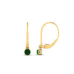 Load image into Gallery viewer, lever-back-mini-round-emerald-huggies-earring-in-yellow-gold-FDEAR11007GEMGRANGLE2-NL-YG.jpg
