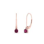 Load image into Gallery viewer, lever-back-mini-round-pink-sapphire-huggies-earring-in-rose-gold-FDEAR11007GSADRPIANGLE2-NL-RG.jpg
