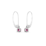 Load image into Gallery viewer, lever-back-mini-round-pink-sapphire-huggies-earring-in-white-gold-FDEAR11007GSADRPIANGLE2-NL-WG.jpg
