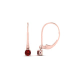 Load image into Gallery viewer, lever-back-mini-round-ruby-huggies-earring-in-rose-gold-FDEAR11007GRUDRANGLE2-NL-RG.jpg
