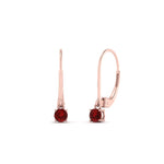 Load image into Gallery viewer, lever-back-mini-round-ruby-huggies-earring-in-rose-gold-FDEAR11007GRUDRANGLE2-NL-RG.jpg
