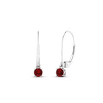 Load image into Gallery viewer, lever-back-mini-round-ruby-huggies-earring-in-white-gold-FDEAR11007GRUDRANGLE2-NL-WG.jpg
