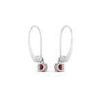 Load image into Gallery viewer, lever-back-mini-round-ruby-huggies-earring-in-white-gold-FDEAR11007GRUDRANGLE2-NL-WG.jpg
