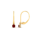Load image into Gallery viewer, lever-back-mini-round-ruby-huggies-earring-in-yellow-gold-FDEAR11007GRUDRANGLE2-NL-YG.jpg
