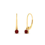 Load image into Gallery viewer, lever-back-mini-round-ruby-huggies-earring-in-yellow-gold-FDEAR11007GRUDRANGLE2-NL-YG.jpg
