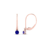 Load image into Gallery viewer, lever-back-mini-round-sapphire-huggies-earring-in-rose-gold-FDEAR11007GSABLANGLE2-NL-RG.jpg
