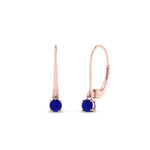 Load image into Gallery viewer, lever-back-mini-round-sapphire-huggies-earring-in-rose-gold-FDEAR11007GSABLANGLE2-NL-RG.jpg
