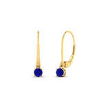 Load image into Gallery viewer, lever-back-mini-round-sapphire-huggies-earring-in-yellow-gold-FDEAR11007GSABLANGLE2-NL-YG.jpg

