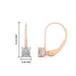 Load image into Gallery viewer, lever-back-princess-cut-1-ct.-diamond-stud-earring-in-rose-gold-FDEAR9225PR-1.00CT-NL-RG
