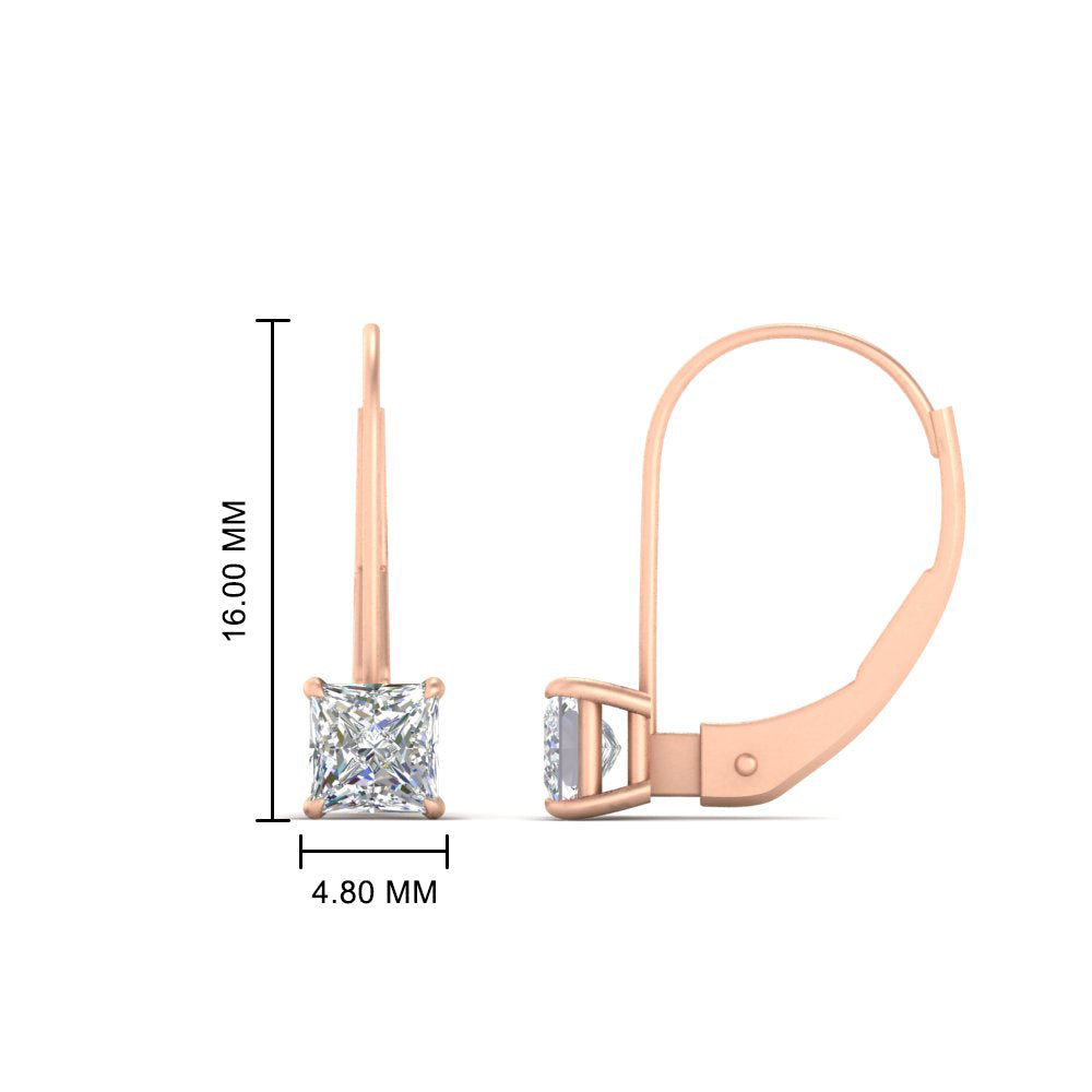 lever-back-princess-cut-1-ct.-diamond-stud-earring-in-rose-gold-FDEAR9225PR-1.00CT-NL-RG