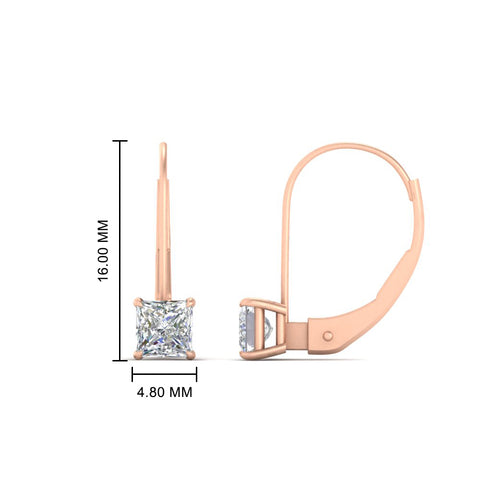 lever-back-princess-cut-1-ct.-diamond-stud-earring-in-rose-gold-FDEAR9225PR-1.00CT-NL-RG