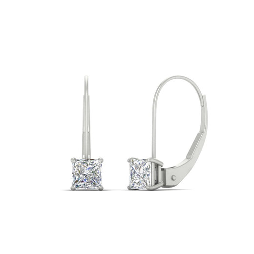 lever-back-princess-cut-1-ct.-diamond-stud-earring-in-white-gold-FDEAR9225PR-1.00CT-NL-WG