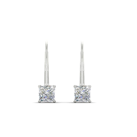lever-back-princess-cut-1-ct.-diamond-stud-earring-in-white-gold-FDEAR9225PR-1.00CT-NL-WG