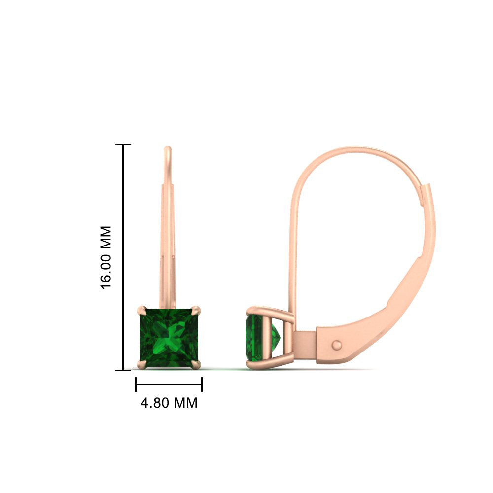 lever-back-princess-cut-1-ct.-emerald-stud-earring-in-rose-gold-FDEAR9225PRGEMGR-1.00CT-NL-RG