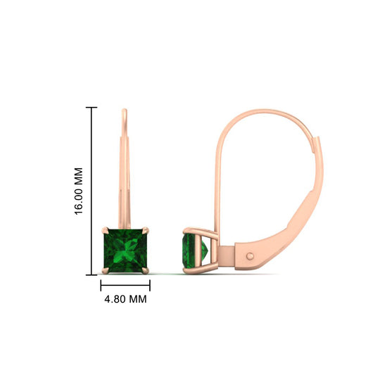 lever-back-princess-cut-1-ct.-emerald-stud-earring-in-rose-gold-FDEAR9225PRGEMGR-1.00CT-NL-RG