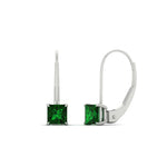Load image into Gallery viewer, lever-back-princess-cut-1-ct.-emerald-stud-earring-in-white-gold-FDEAR9225PRGEMGR-1.00CT-NL-WG