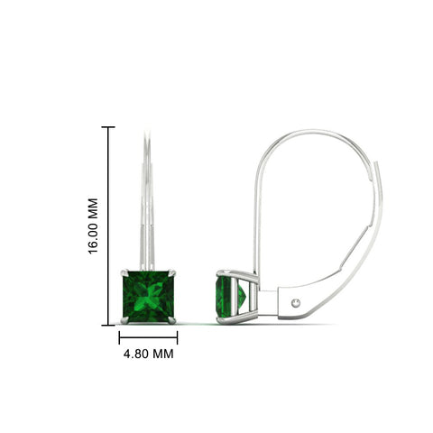 lever-back-princess-cut-1-ct.-emerald-stud-earring-in-white-gold-FDEAR9225PRGEMGR-1.00CT-NL-WG