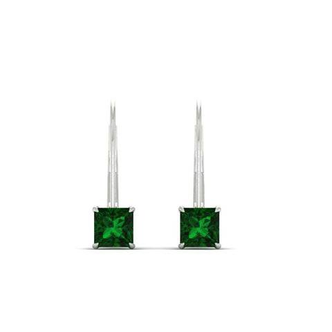 lever-back-princess-cut-1-ct.-emerald-stud-earring-in-white-gold-FDEAR9225PRGEMGR-1.00CT-NL-WG