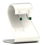 Load image into Gallery viewer, lever-back-princess-cut-1-ct.-emerald-stud-earring-in-white-gold-FDEAR9225PRGEMGR-1.00CT-NL-WG