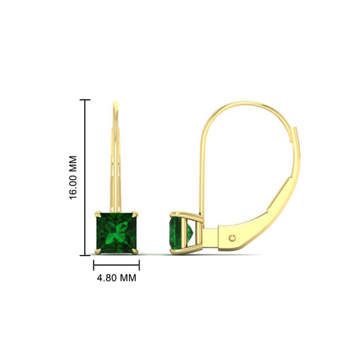 lever-back-princess-cut-1-ct.-emerald-stud-earring-in-yellow-gold-FDEAR9225PRGEMGR-1.00CT-NL-YG