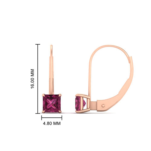 lever-back-princess-cut-1-ct.-pink-sapphire-stud-earring-in-rose-gold-FDEAR9225PRGSADRPI-1.00CT-NL-RG