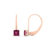 Load image into Gallery viewer, lever-back-princess-cut-1-ct.-pink-sapphire-stud-earring-in-rose-gold-FDEAR9225PRGSADRPI-1.00CT-NL-RG