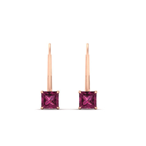 lever-back-princess-cut-1-ct.-pink-sapphire-stud-earring-in-rose-gold-FDEAR9225PRGSADRPI-1.00CT-NL-RG