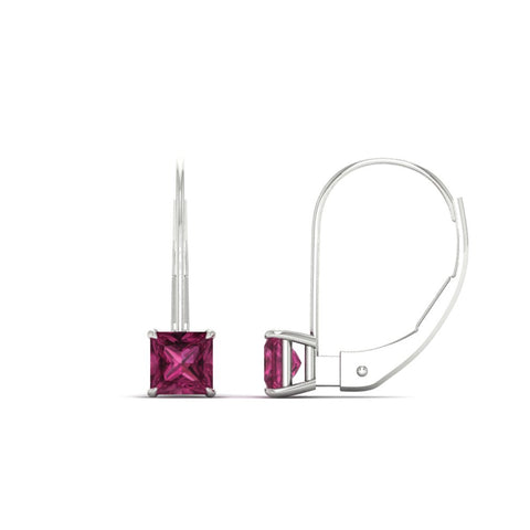 lever-back-princess-cut-1-ct.-pink-sapphire-stud-earring-in-white-gold-FDEAR9225PRGSADRPI-1.00CT-NL-WG