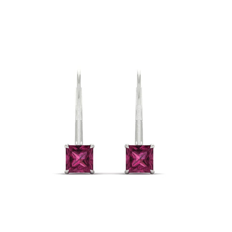 lever-back-princess-cut-1-ct.-pink-sapphire-stud-earring-in-white-gold-FDEAR9225PRGSADRPI-1.00CT-NL-WG