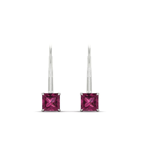 lever-back-princess-cut-1-ct.-pink-sapphire-stud-earring-in-white-gold-FDEAR9225PRGSADRPI-1.00CT-NL-WG