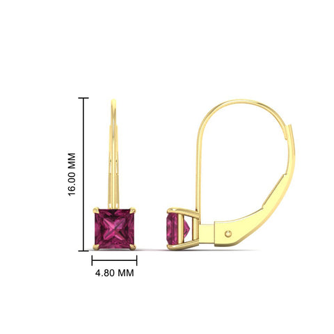 lever-back-princess-cut-1-ct.-pink-sapphire-stud-earring-in-yellow-gold-FDEAR9225PRGSADRPI-1.00CT-NL-YG