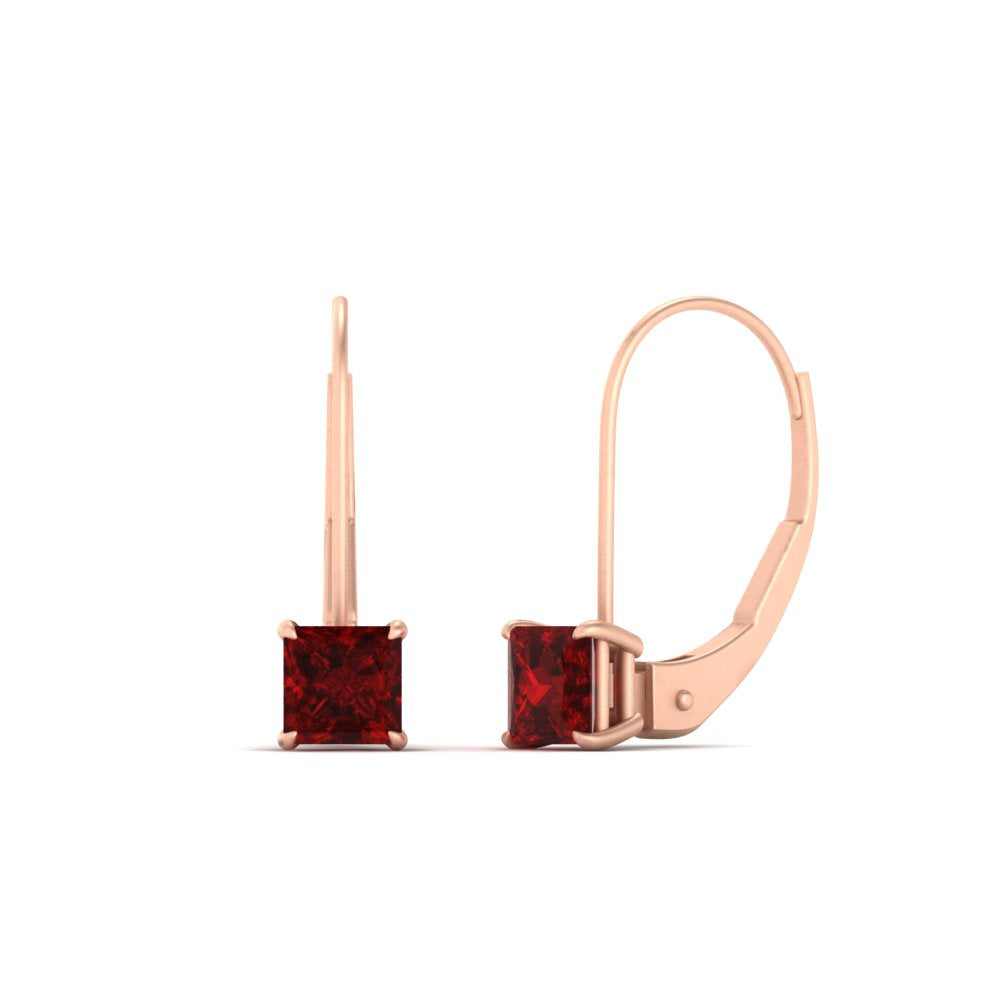 lever-back-princess-cut-1-ct.-ruby-stud-earring-in-rose-gold-FDEAR9225PRGRUDR-1.00CT-NL-RG