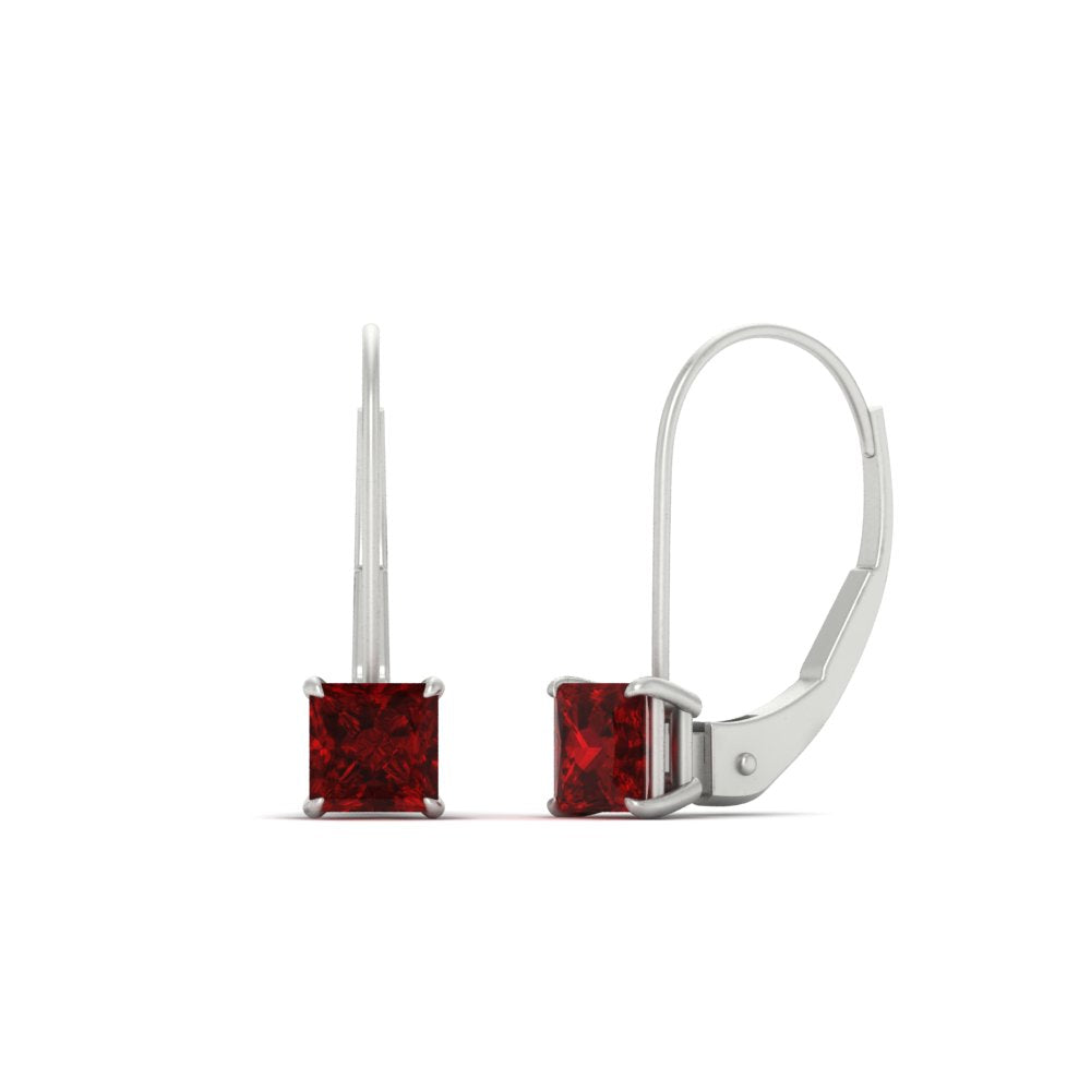 lever-back-princess-cut-1-ct.-ruby-stud-earring-in-white-gold-FDEAR9225PRGRUDR-1.00CT-NL-WG