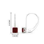 Load image into Gallery viewer, lever-back-princess-cut-1-ct.-ruby-stud-earring-in-white-gold-FDEAR9225PRGRUDR-1.00CT-NL-WG