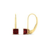 Load image into Gallery viewer, lever-back-princess-cut-1-ct.-ruby-stud-earring-in-yellow-gold-FDEAR9225PRGRUDR-1.00CT-NL-YG