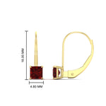 Load image into Gallery viewer, lever-back-princess-cut-1-ct.-ruby-stud-earring-in-yellow-gold-FDEAR9225PRGRUDR-1.00CT-NL-YG