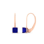 Load image into Gallery viewer, lever-back-princess-cut-1-ct.-sapphire-stud-earring-in-rose-gold-FDEAR9225PRGSABL-1.00CT-NL-RG