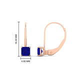 Load image into Gallery viewer, lever-back-princess-cut-1-ct.-sapphire-stud-earring-in-rose-gold-FDEAR9225PRGSABL-1.00CT-NL-RG