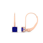 Load image into Gallery viewer, lever-back-princess-cut-1-ct.-sapphire-stud-earring-in-rose-gold-FDEAR9225PRGSABL-1.00CT-NL-RG
