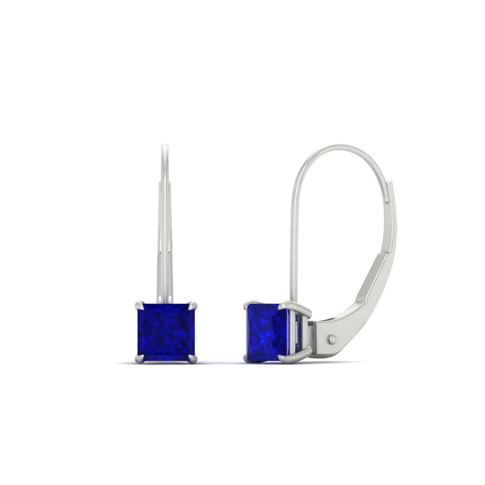 lever-back-princess-cut-1-ct.-sapphire-stud-earring-in-white-gold-FDEAR9225PRGSABL-1.00CT-NL-WG